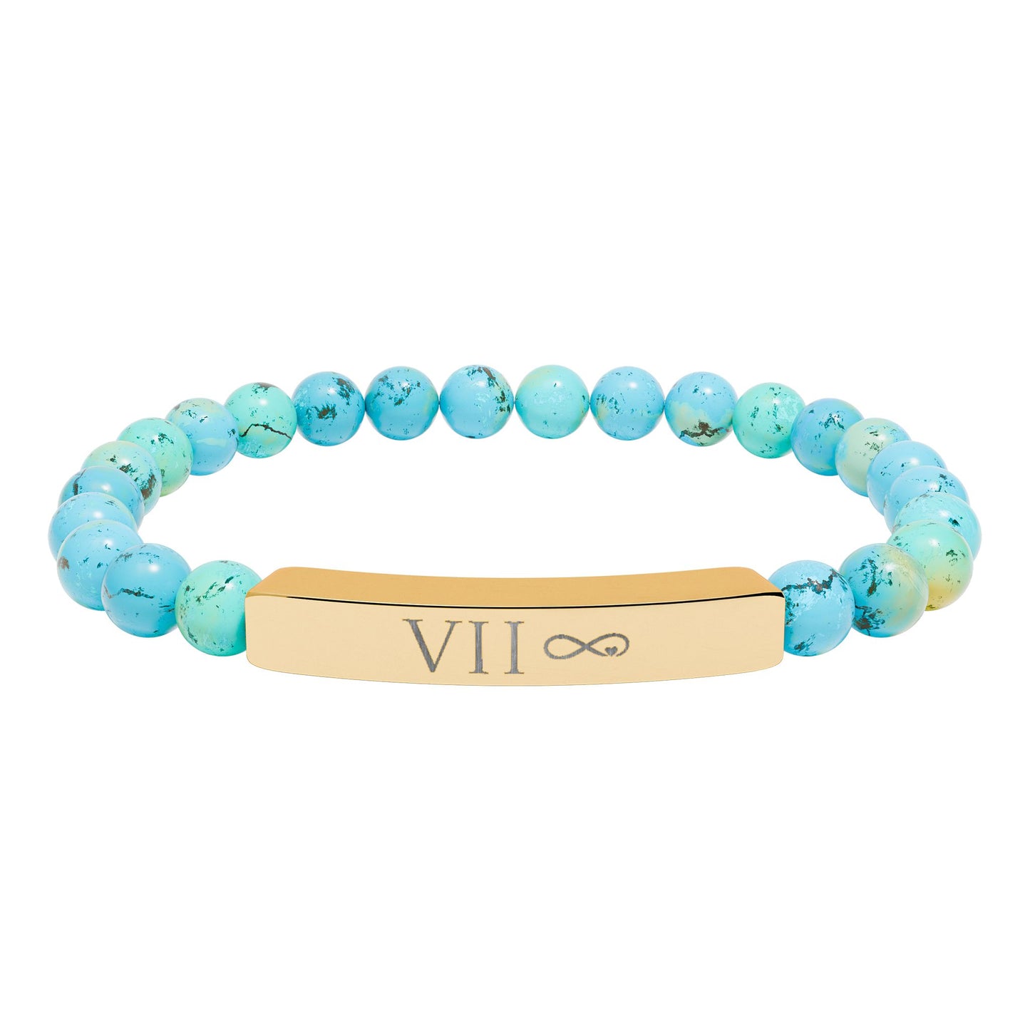 Infinity Bound Natural Stone Stretch Bar Bracelet