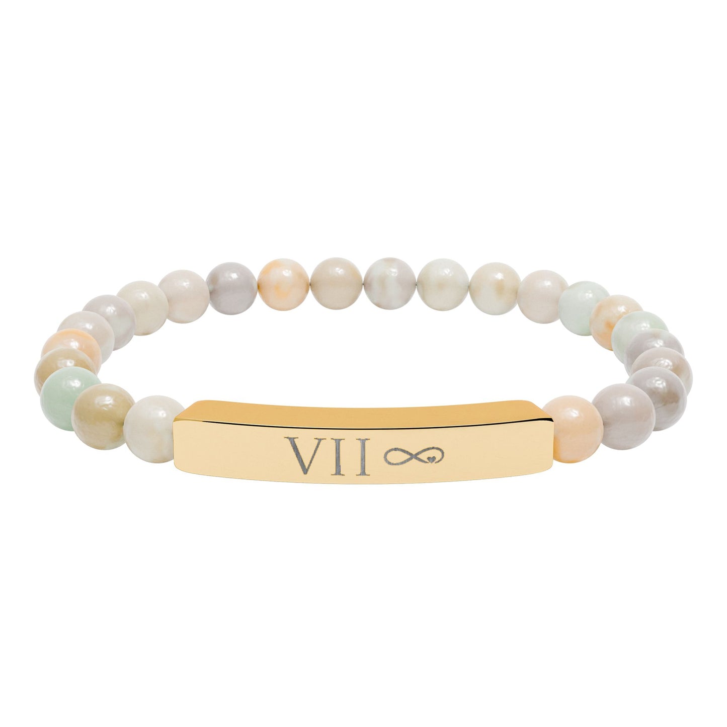 Infinity Bound Natural Stone Stretch Bar Bracelet
