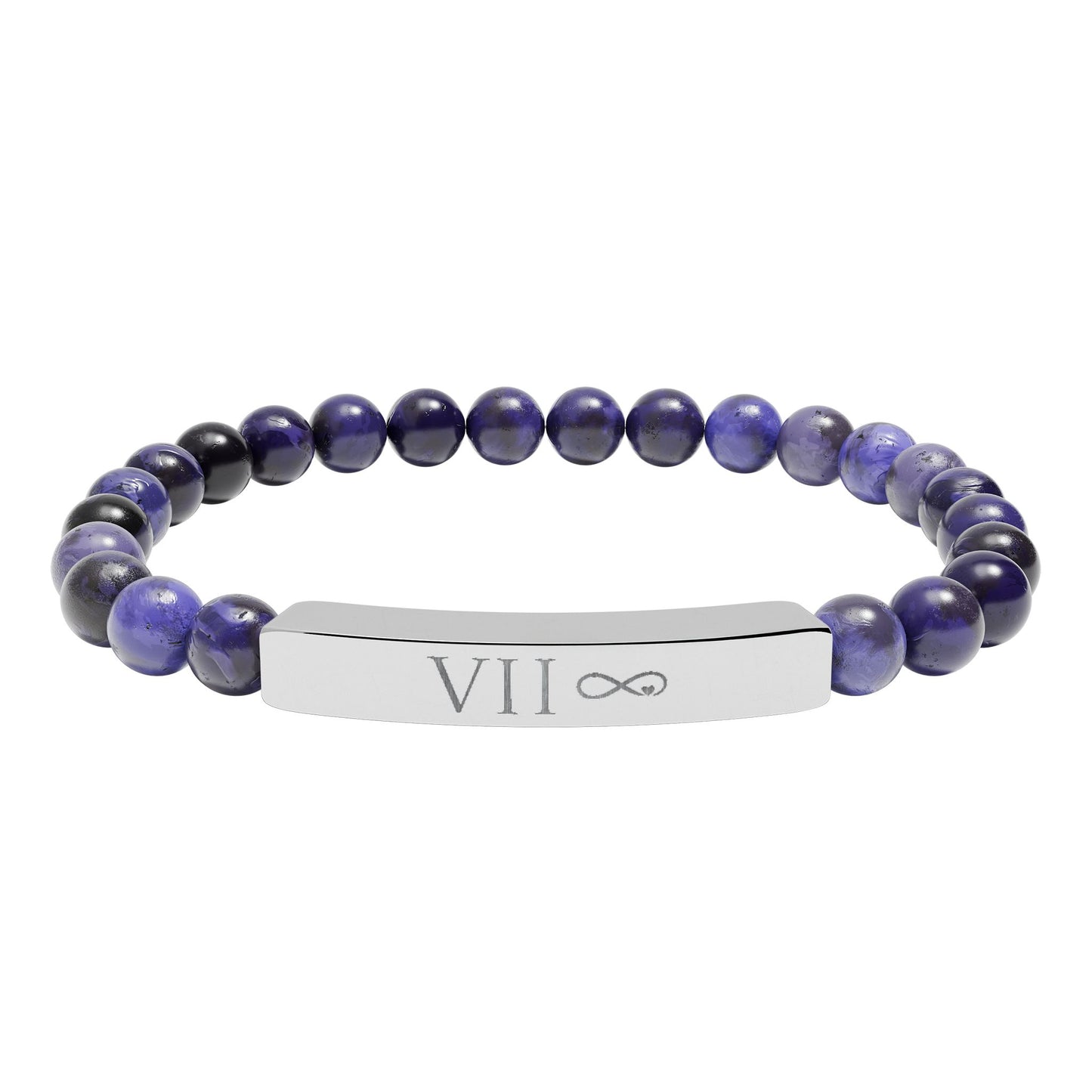 Infinity Bound Natural Stone Stretch Bar Bracelet