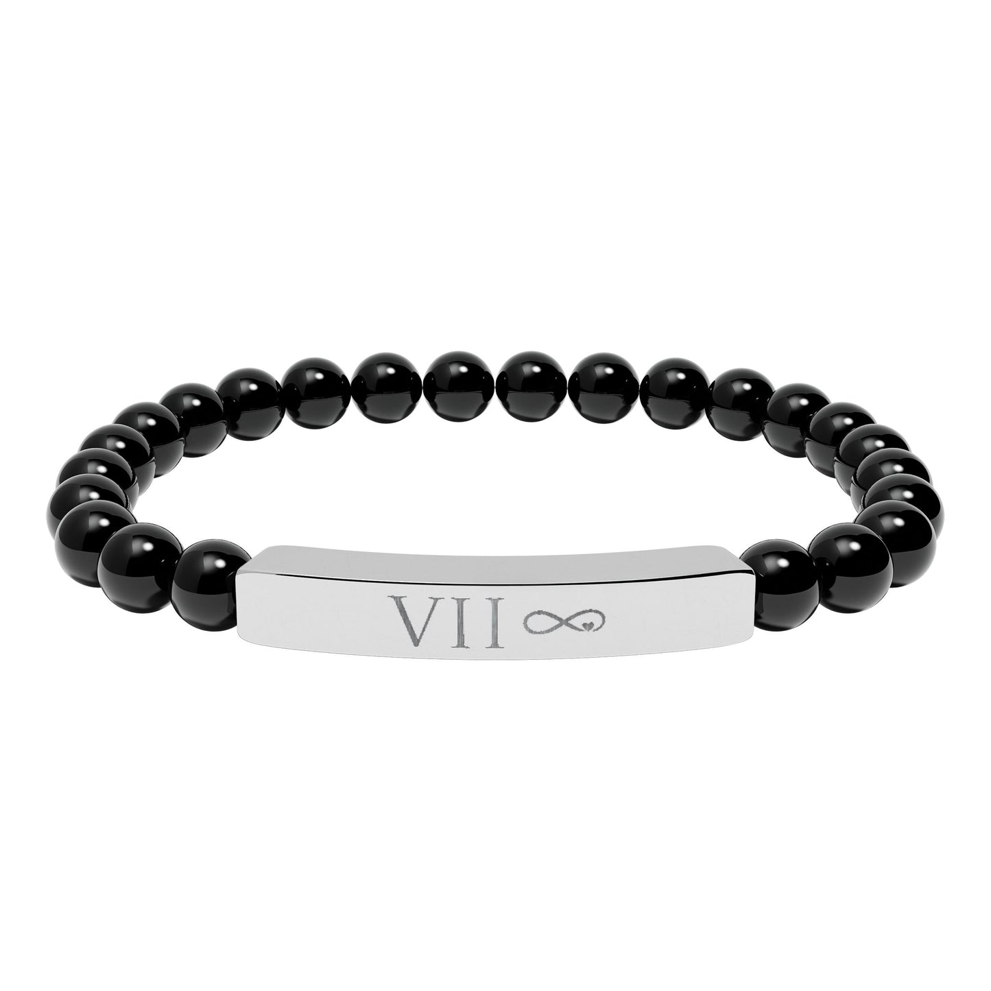 Infinity Bound Natural Stone Stretch Bar Bracelet