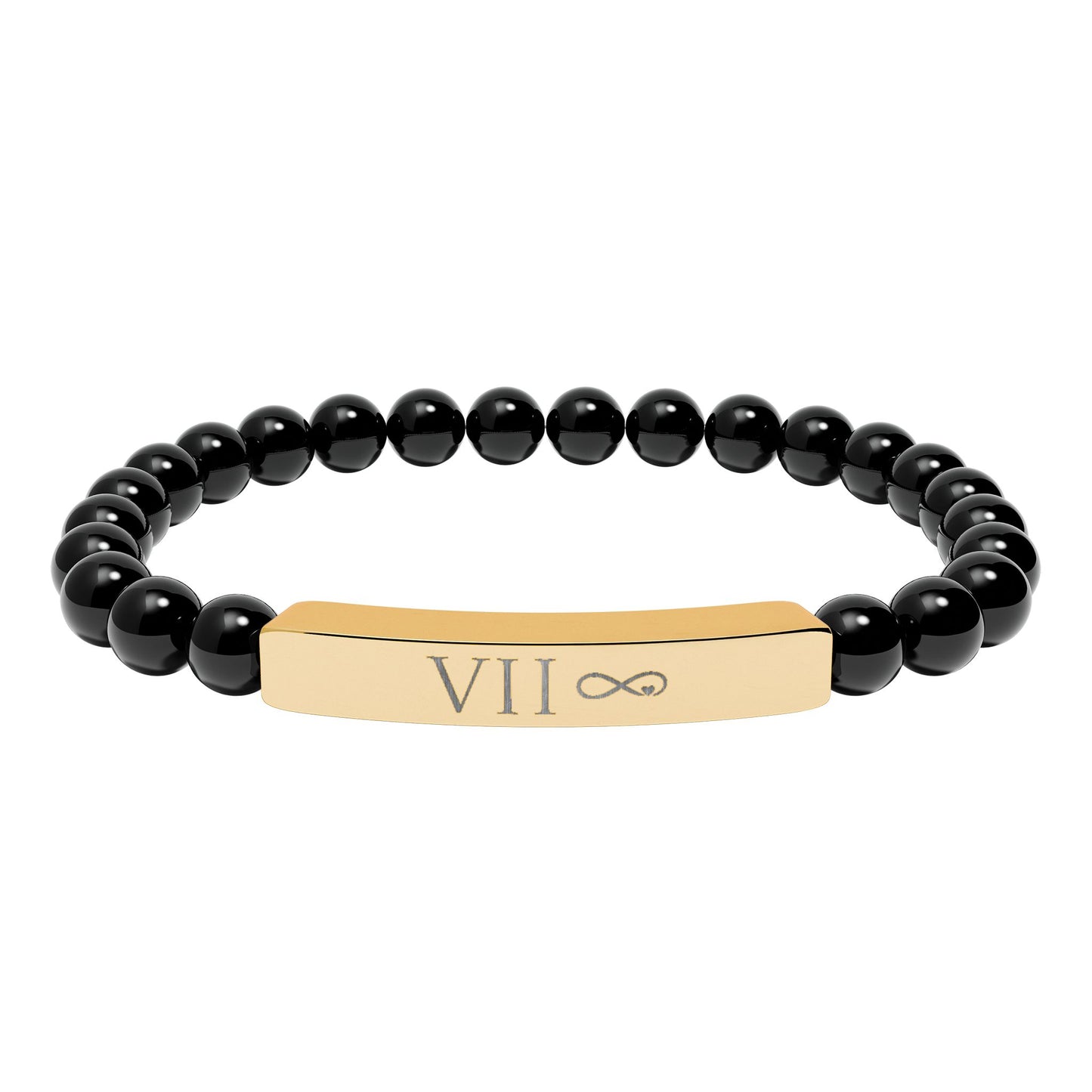 Infinity Bound Natural Stone Stretch Bar Bracelet