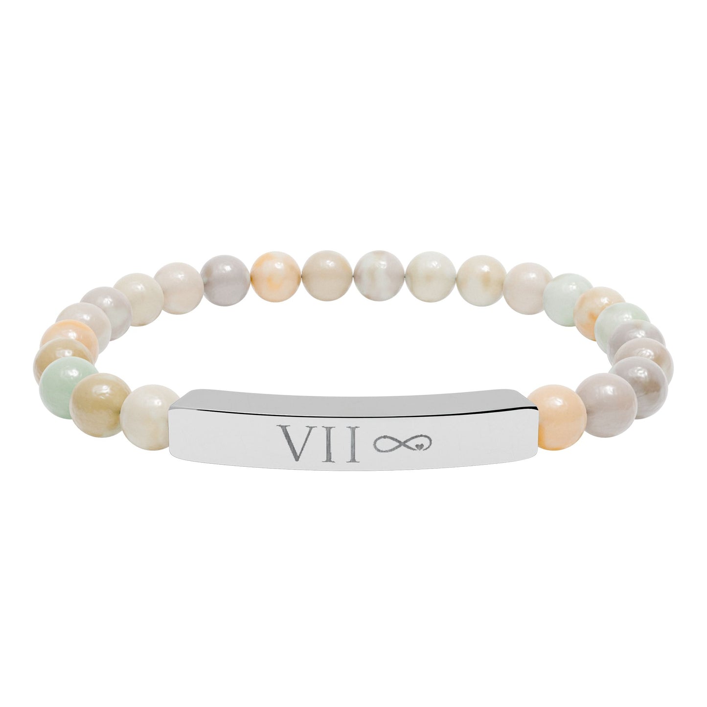 Infinity Bound Natural Stone Stretch Bar Bracelet