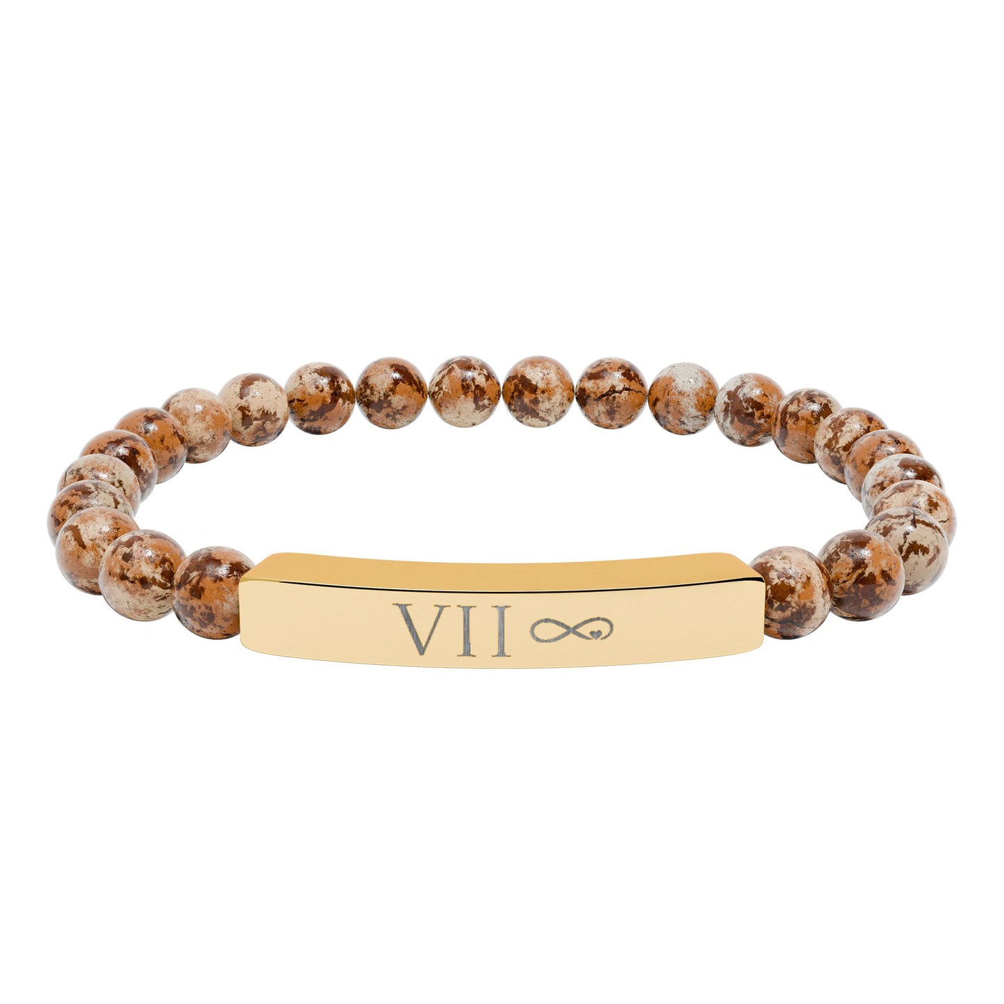 Infinity Bound Natural Stone Stretch Bar Bracelet