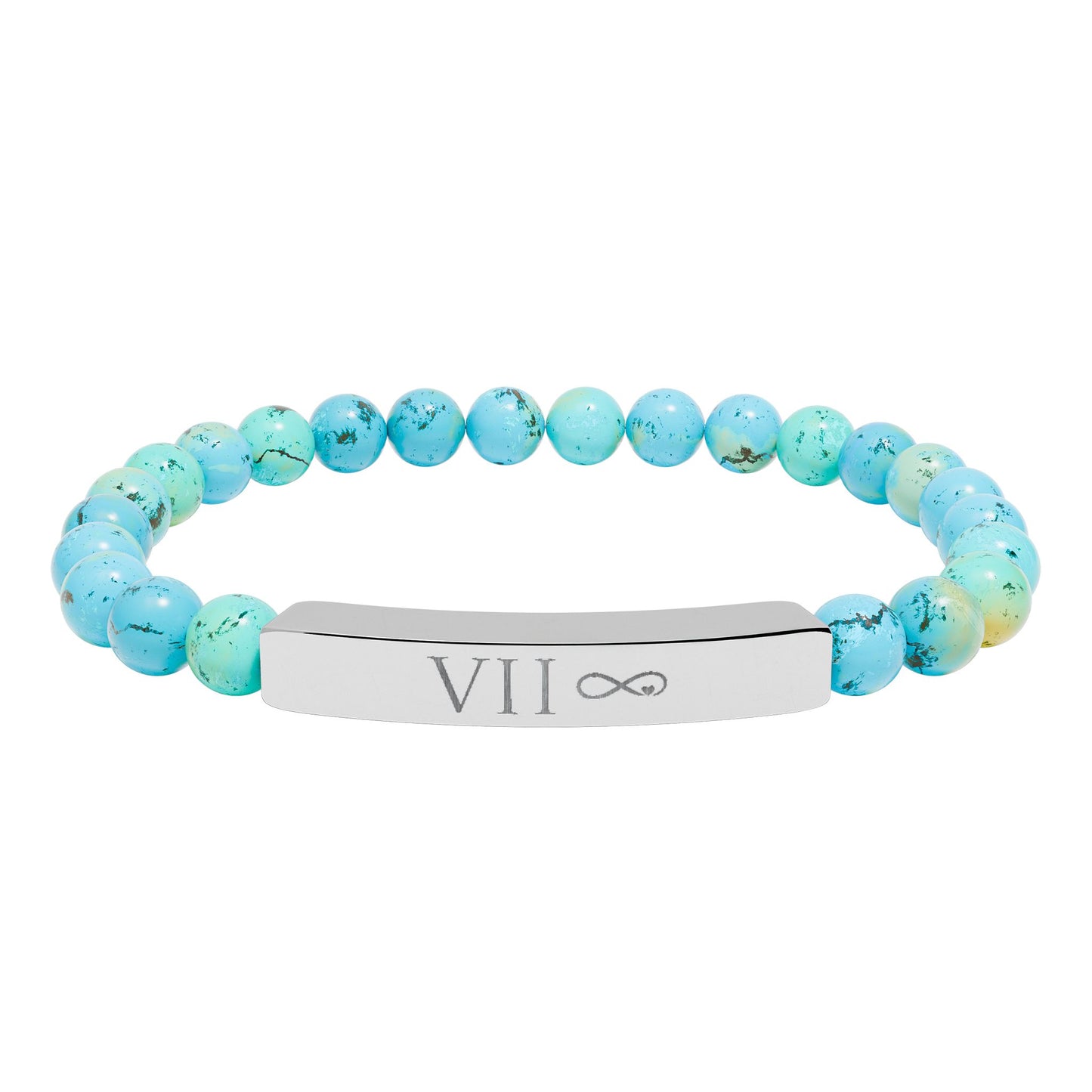 Infinity Bound Natural Stone Stretch Bar Bracelet