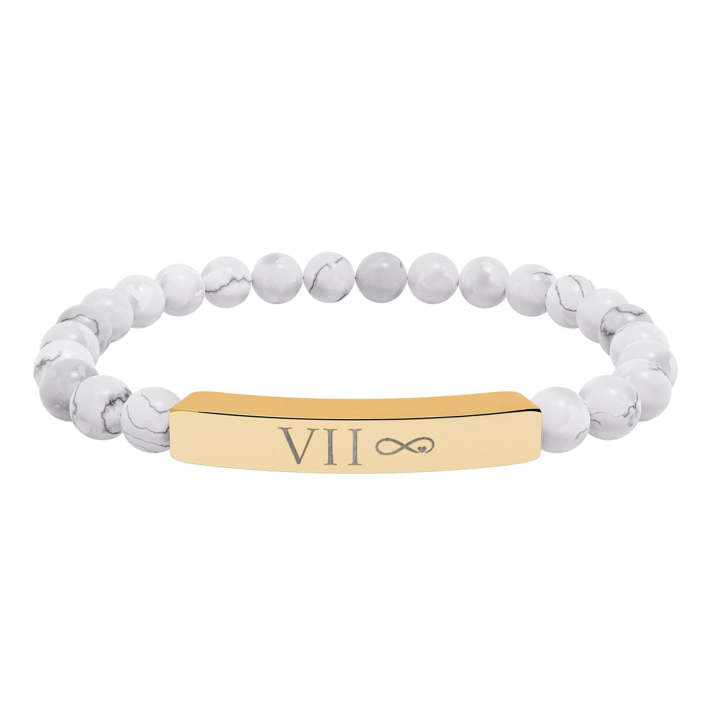 Infinity Bound Natural Stone Stretch Bar Bracelet