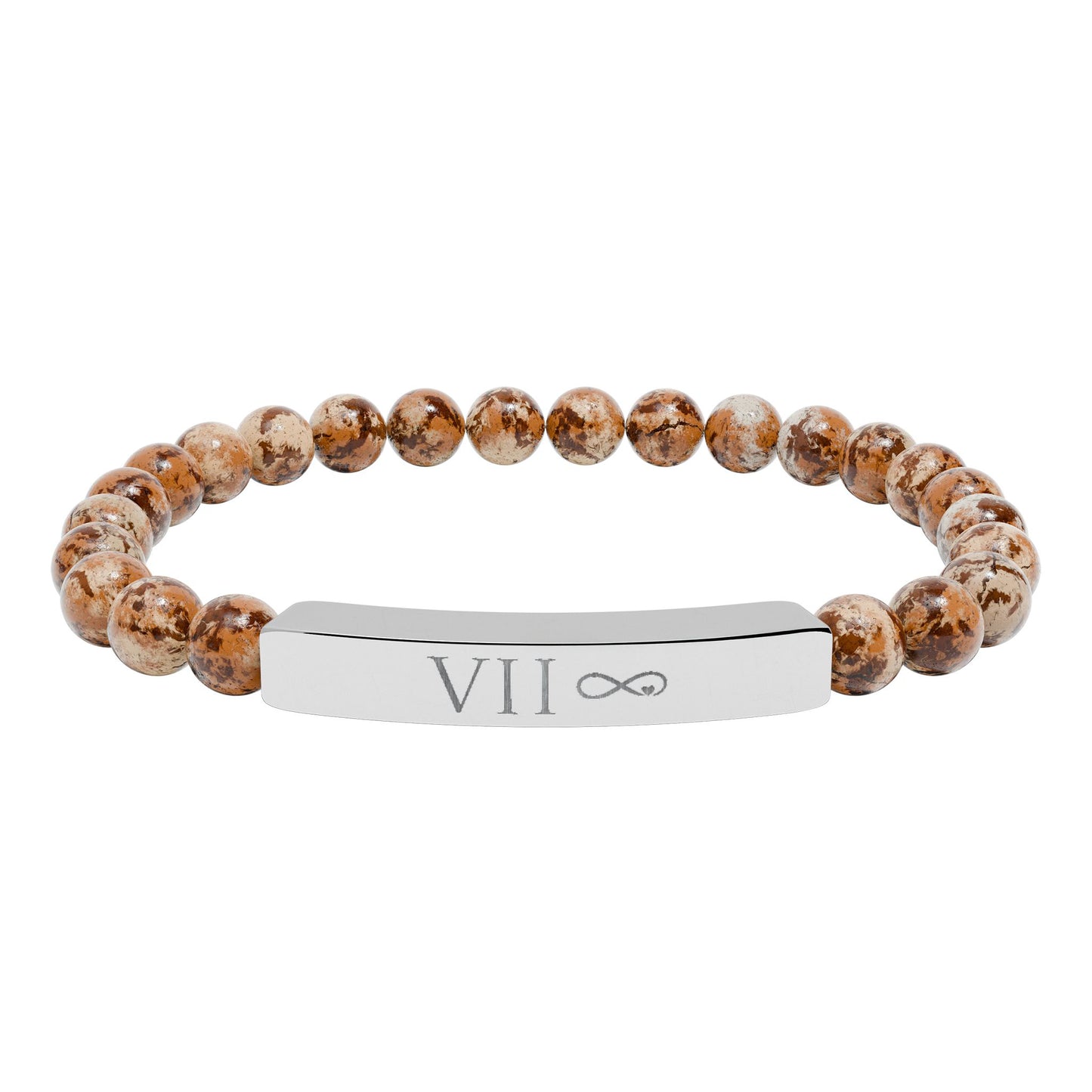 Infinity Bound Natural Stone Stretch Bar Bracelet