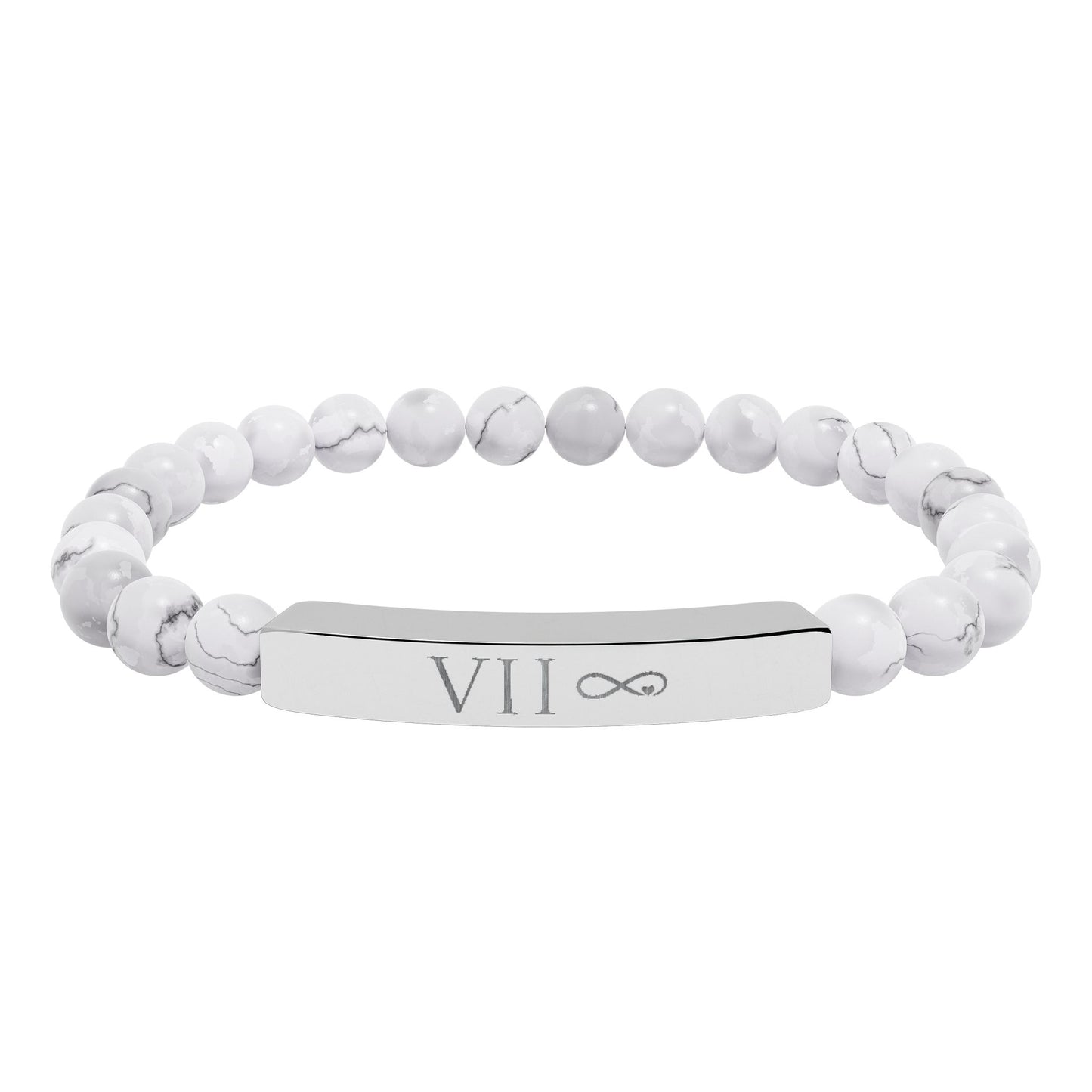 Infinity Bound Natural Stone Stretch Bar Bracelet