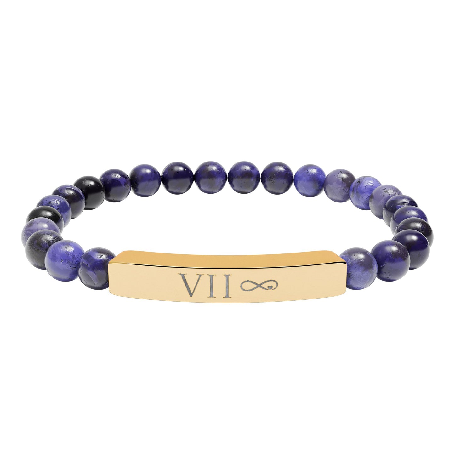 Infinity Bound Natural Stone Stretch Bar Bracelet